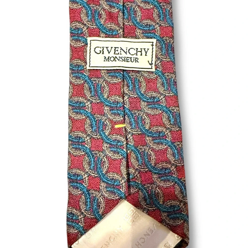 Givenchy Red Blue Silk Tie Men's‎ Classic Business Formal Accessory